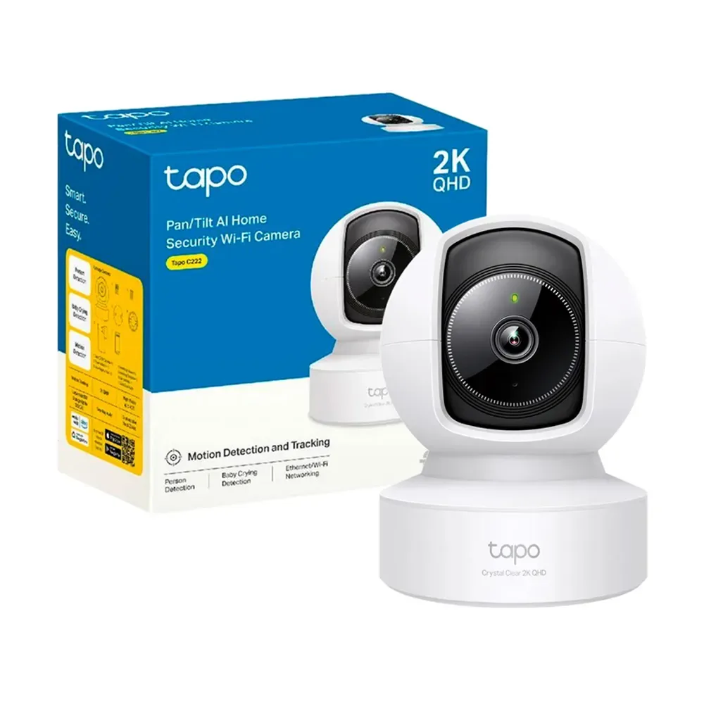 Cámara de seguridad Wi-Fi Tapo C212 giro 360°, visión nocturna, audio bidireccional, blanco