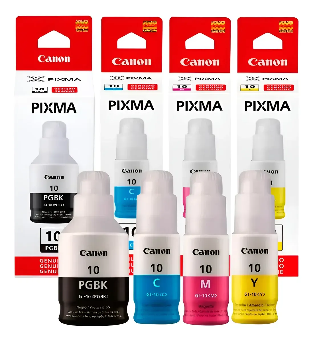 Pack 4 Tintas Canon Serie Gi-10 Original G5010 G6010 G7010
