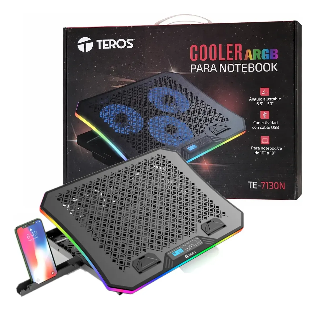 Cooler Para Laptop Gamer Teros Te-7130n 15 - 19 Pulgadas